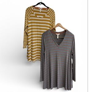 Matilda Jane lot of 2 tunic tops size medium Swing Comfy Knit